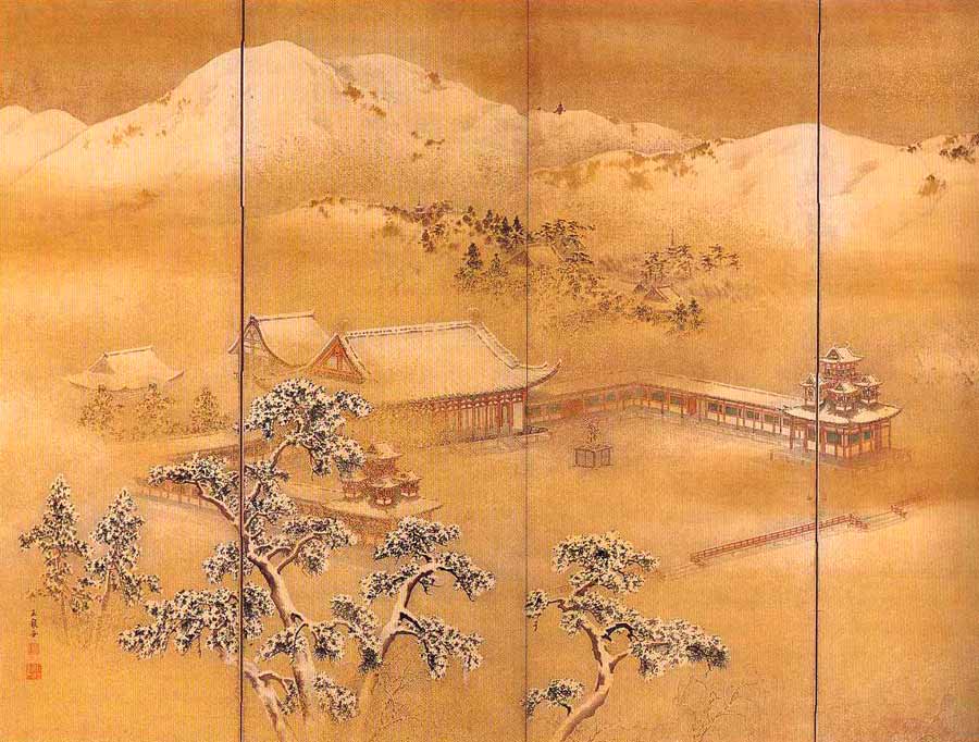 Мотидзуки Гёкусэн, Mochizuki Gyokusen (1834 -1913)moon-over-lake.jpg