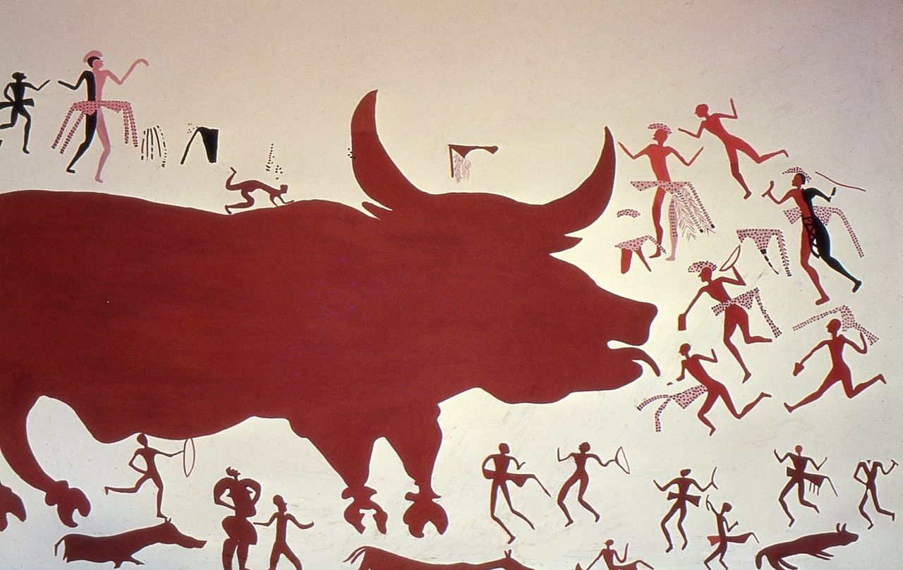 чаталA_reconstruction_of_the_aurochs_hunting_scene_in_the_mural..jpg