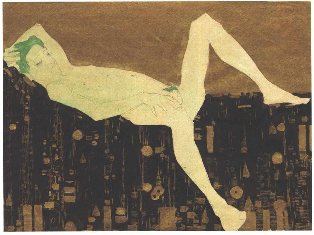 1024px-Schiele_-_Nackter_Knabe_auf_gemusteter_Decke_liegend_-_1908.jpg