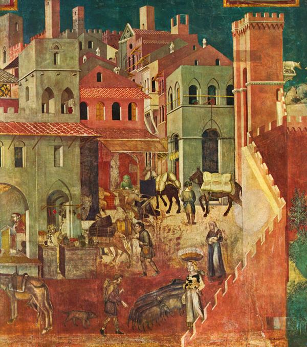 1337 1340  Ambrogio Lorenzetti  Les effets du bon gouvernement, fragment 3.jpg