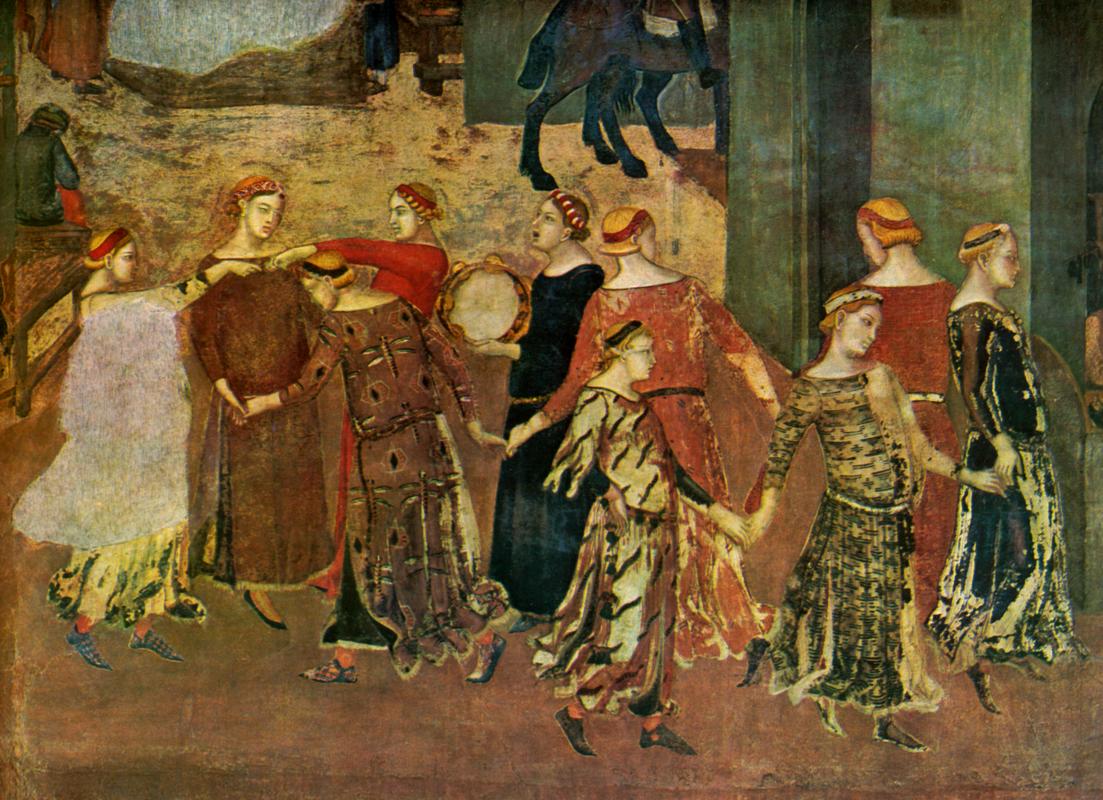 1337-1340  Ambrogio Lorenzetti  les effets du bon gouvernement fragment  fresque.jpg