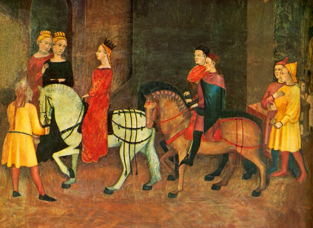 1337-1340  Ambrogio Lorenzetti  les effets du bon gouvernement, fragment  fresque.jpg