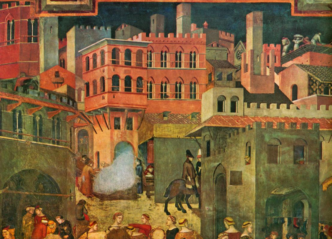 1337-1340  Ambrogio Lorenzetti  les effets du bon gouvernement, Fragment.jpg