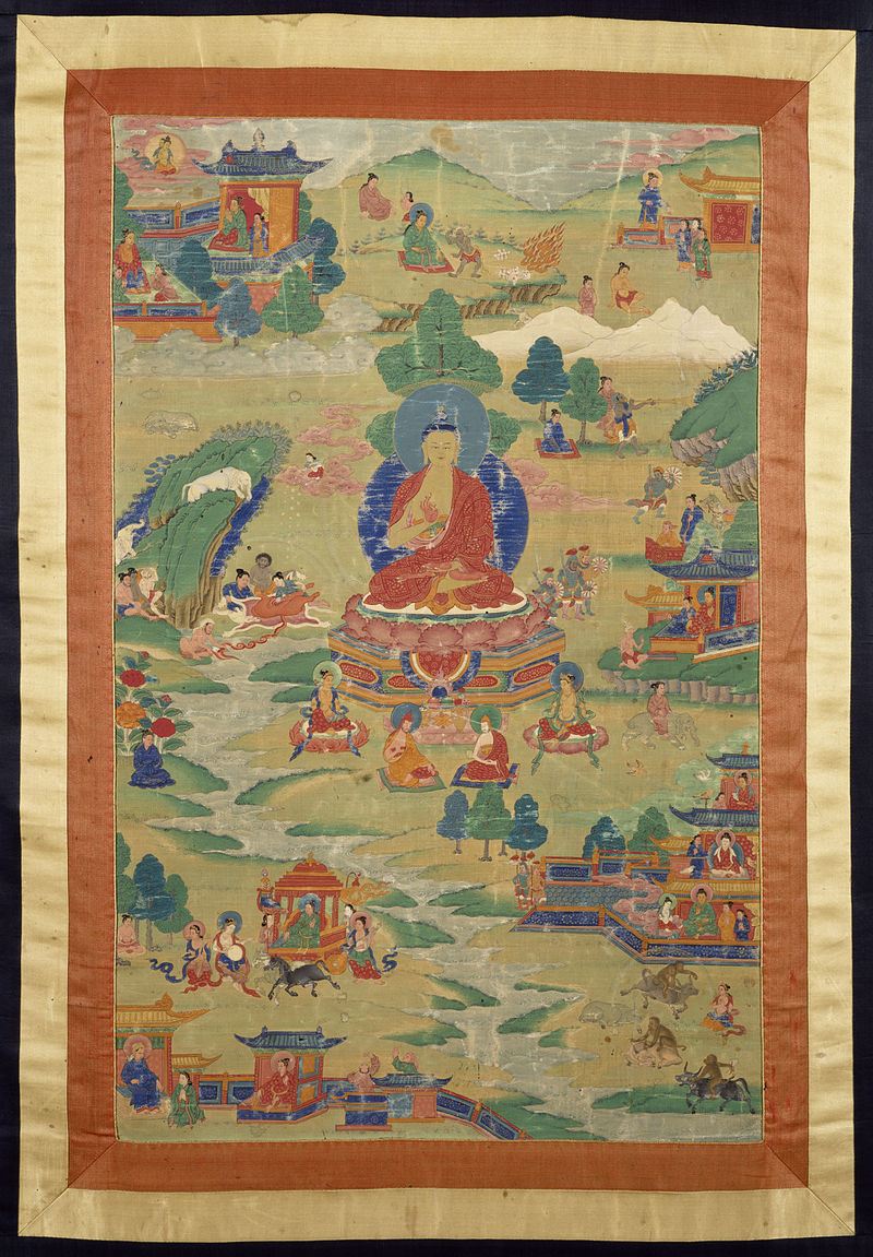 17-18Tibetan_-_Buddha_Shakyamuni_with_-Jataka-_Tales_-_Walters_35140.jpg