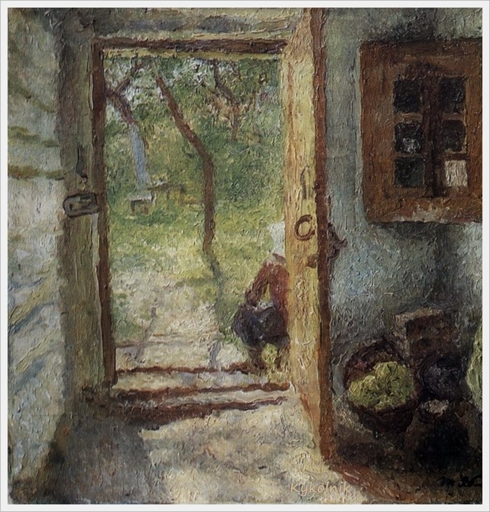 1976 Яблонская Татьяна Ниловна (Россия-Украина, 1917-2005)  «У порога» 1976.jpg