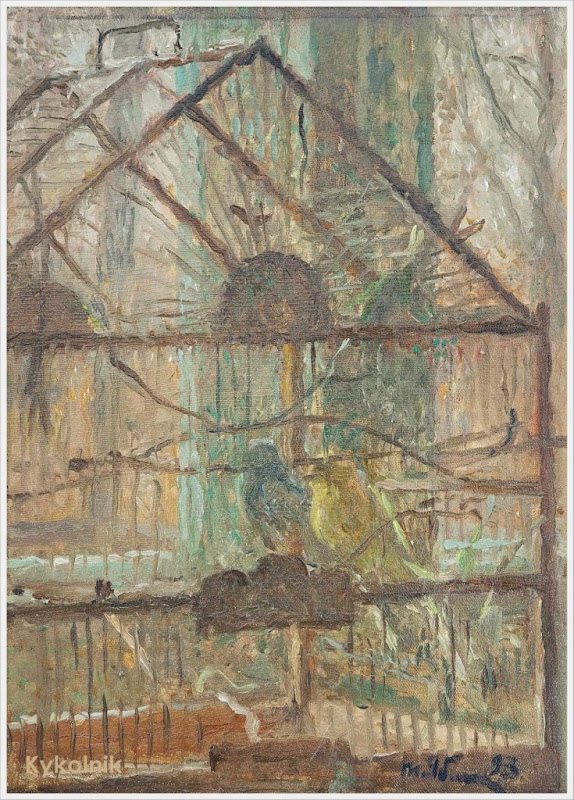 1993 Яблонская Татьяна Ниловна (Россия-Украина, 1917-2005)  «В клетке» 1993.jpg