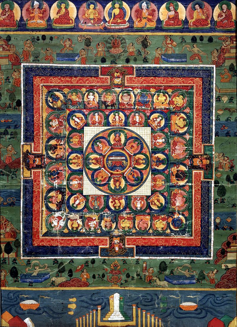 19Medicine_Buddha_painted_mandala_with_goddess_Prajnaparamita_in_center,_19th_century,_Rubin.jpg