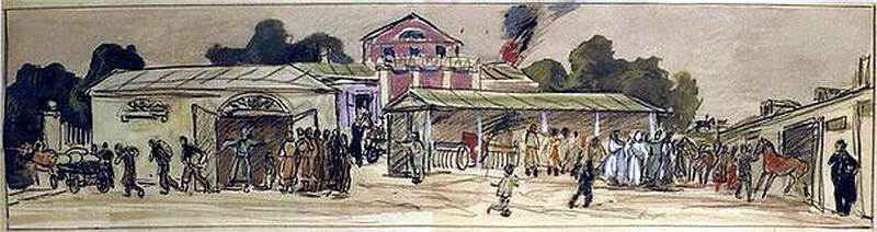 273.Разгром барской усадьбы. А.А. Дейнека, эскиз.jpg