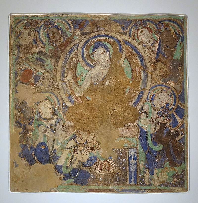 4-5Buddha_Sermon,_Kizil,_Foot-Washing_Cave_(Cave_206),_343-411_AD,.JPG