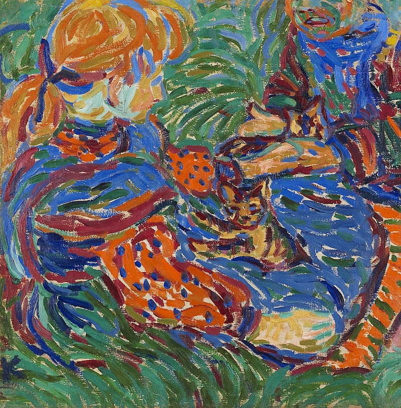 7Kirchner_-_Zwei_mit_Katzen_spielende_Mädchen._1907,_113001559.jpg