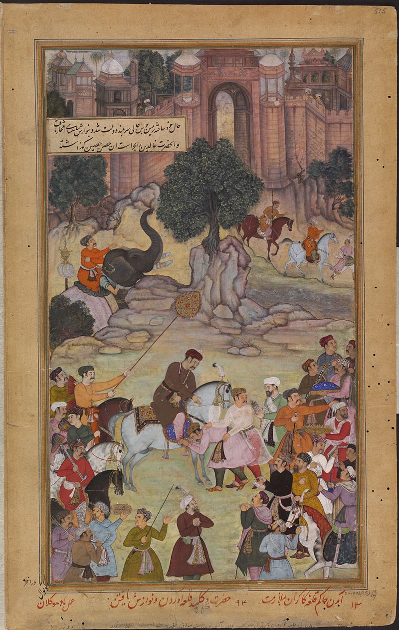 800px-1561-The_governor_of_Gagraun_fort_surrenders_the_keys_to_Akbar.jpg