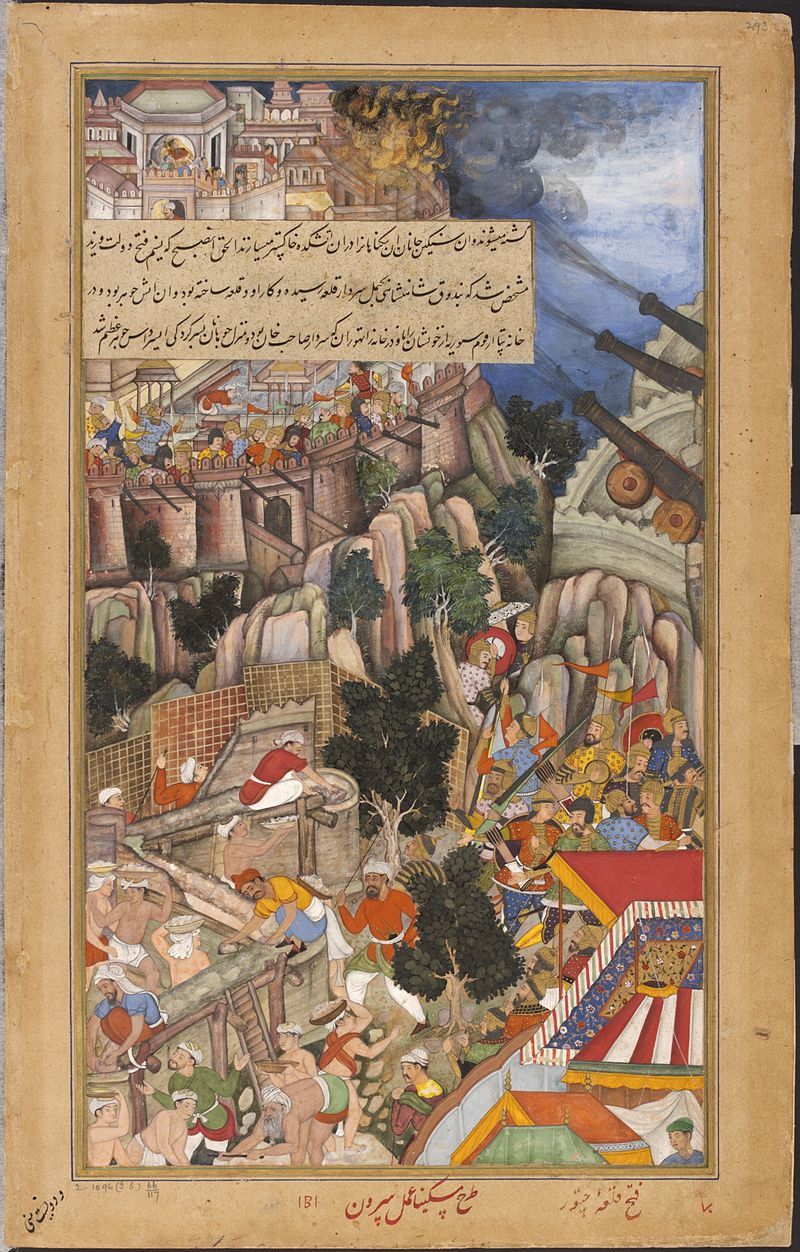800px-1567-A_mine_explodes_during_the_siege_of_Chitor-right-Akbarnama-large.jpg