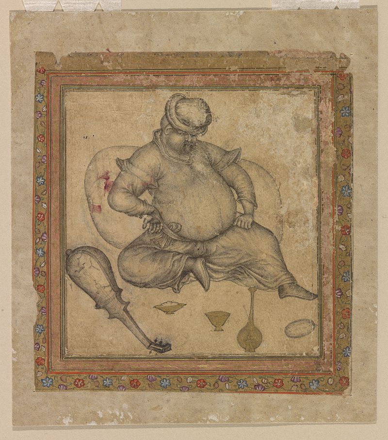 Basawan._Drunk_European_seated_on_ground._ca._1580-1585._Freer_and_Sackler_Gallery,_Washington.jpg