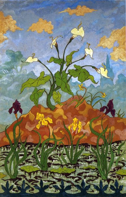 Four Decorative Panels- Arums and Purple and Yellow Irises, c. 1899.jpeg