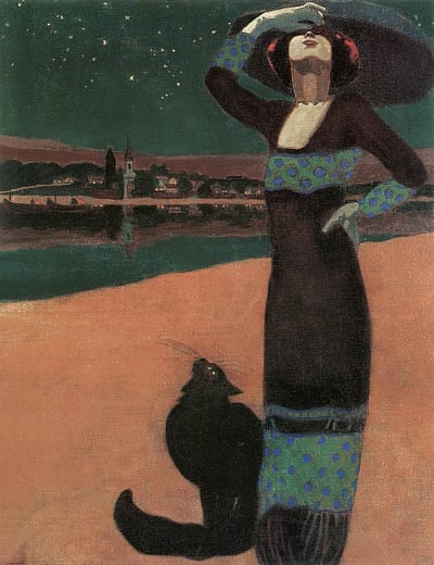 Geza Farago - Slim Woman with a Cat - (MeisterDrucke-348990).jpg