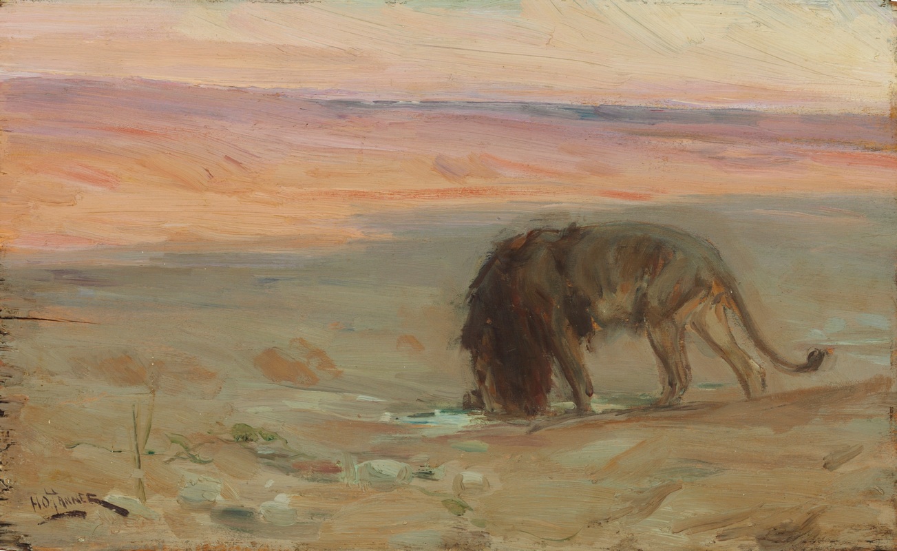 henry_ossawa_tanner-lion_drinking-1897-trivium-art-history.jpg