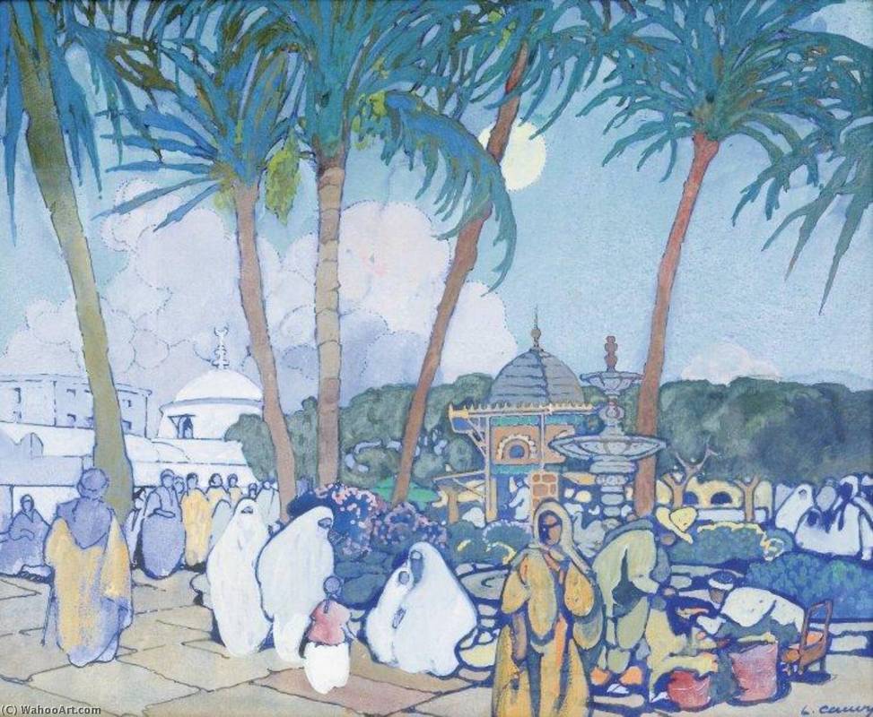 Leon-Cauvy-The-Market-before-the-Fiшshery-Mosque.jpg