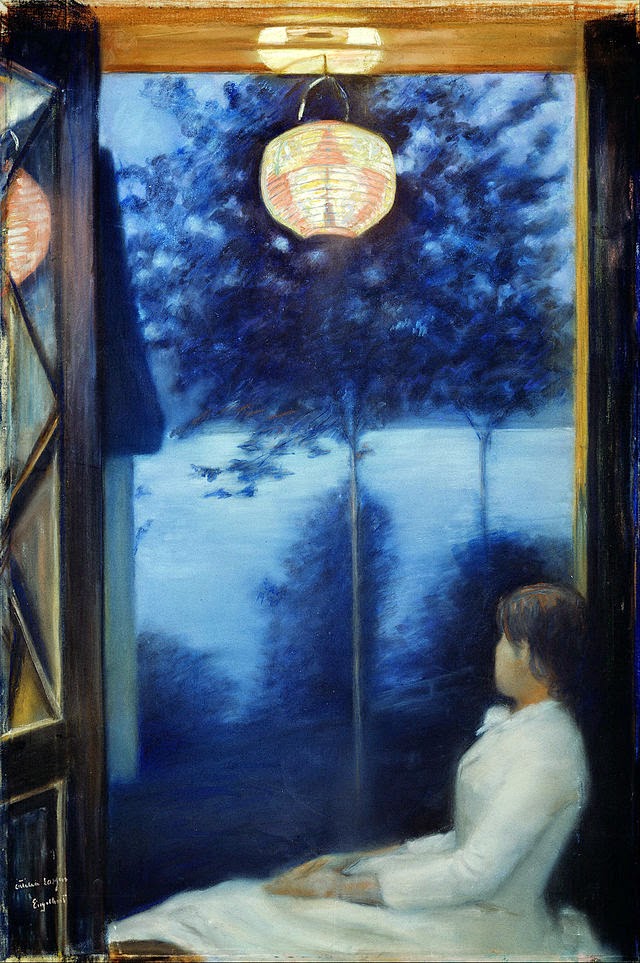 Oda Krohgjanela_mulher sentada_Tela A Japanese Lantern (1885), Oda Krohg.jpg
