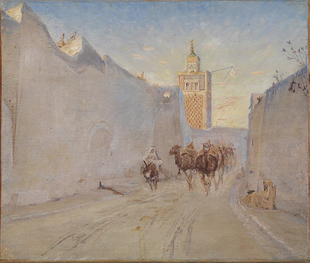 Theodor_Philipsen,_Gade_med_kameler_i_Tunis,_1882,_KMS3688,_Statens_Museum_for_Kunst.jpg