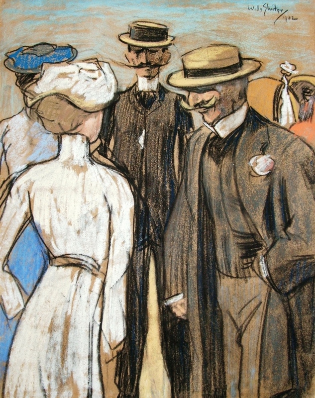 Willy Sluiter Elegant figures at the beach 1902 30x24 Gallerгy J Art 2013.jpg