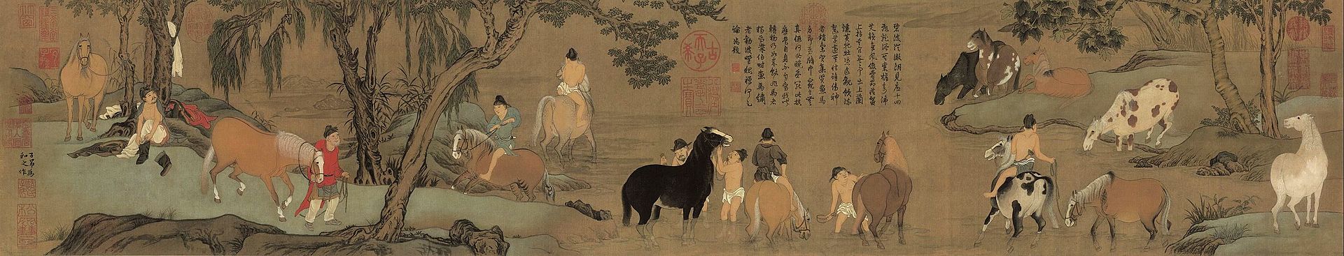 Zhao_Mengfu._Bathing_Horses._28.1_x_155.5_cm_Palace_Museum,_Beijing..jpg